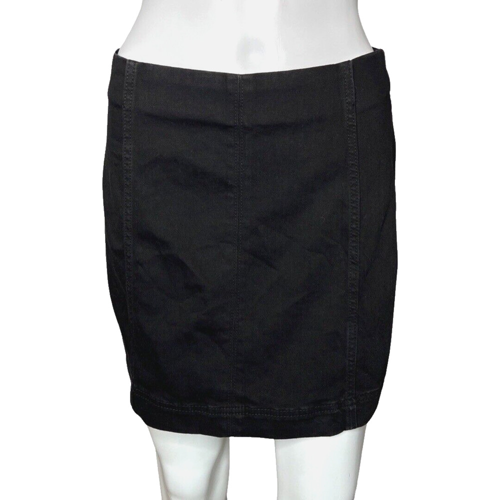 Wild Fable Skirt Women 4 Black Denim Mini Neutral Minimalist Casual Edgy Rocker